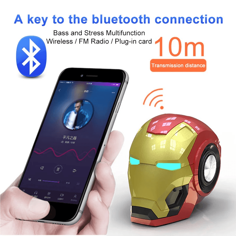 image-Portable Wireless Bluetooth Iron Man Speaker