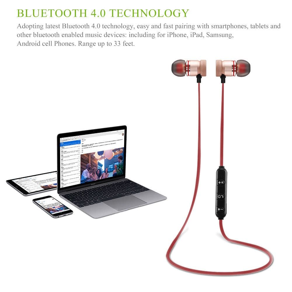 image-Wireless Bluetooth 4.0 Headset Sports Earphones