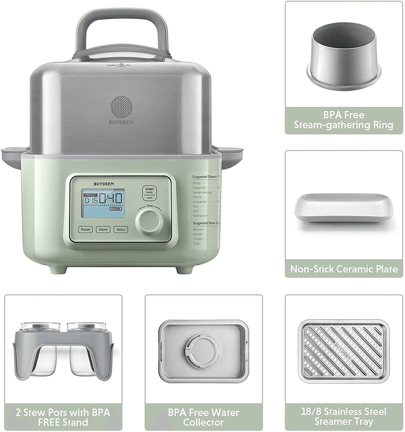 image-Electric Stew Pot All-in-One Intelligent Food Steamer