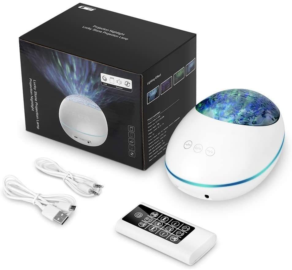 image-Portable Ocean Wave Projector Night Light Bluetooth Music Player