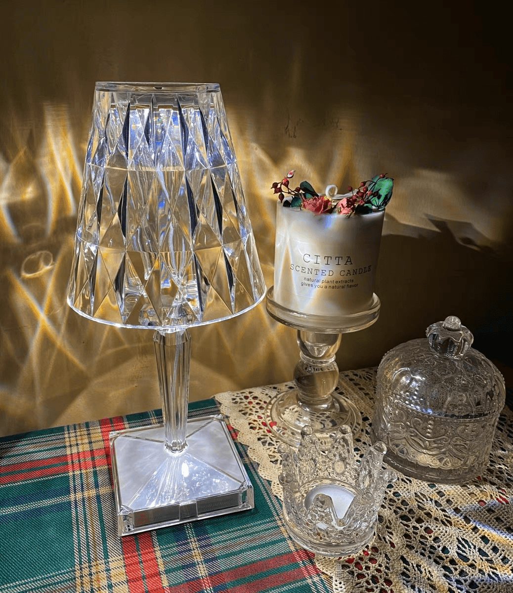 image-Diamond Table Lamp Acrylic Decoration RGB Desk Lamps with Remote