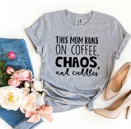 image-Bella Canvas Mom Runs On Coffee T-shirt - XS-3XL
