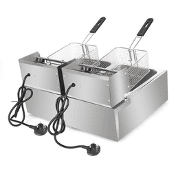 image-2500W 220-240V 12L Stainless Steel Double Cylinder Electric Fryer