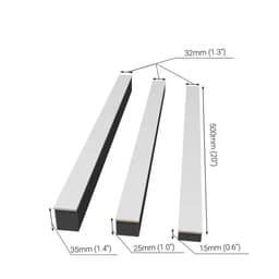 image-PLUTA-3 Acoustic Panels | 1.2" Strips | Wall Decor