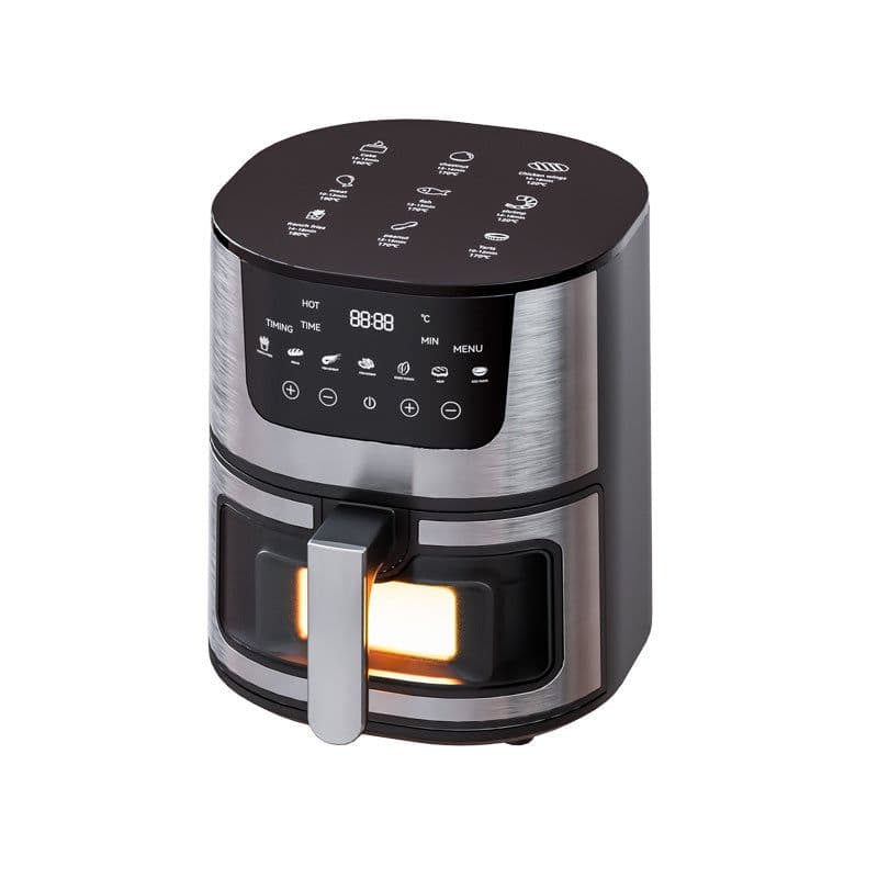 image-8L Smart Visual Air Fryer - Stainless Steel 1400W Oven