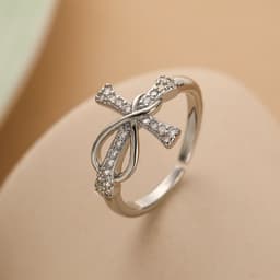 image-Copper Ring Geometry White K - Women's Adjustable Fashion Cross (55 characters)