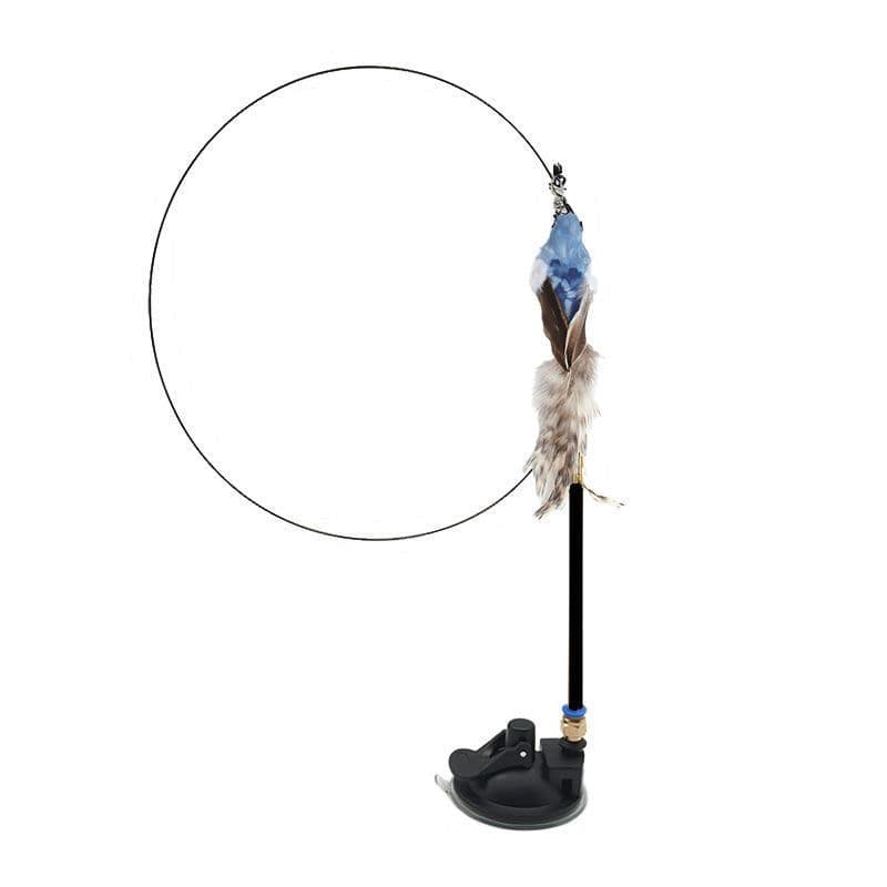 image-Steel Wire Feather Funny Cat Stick Long Rod