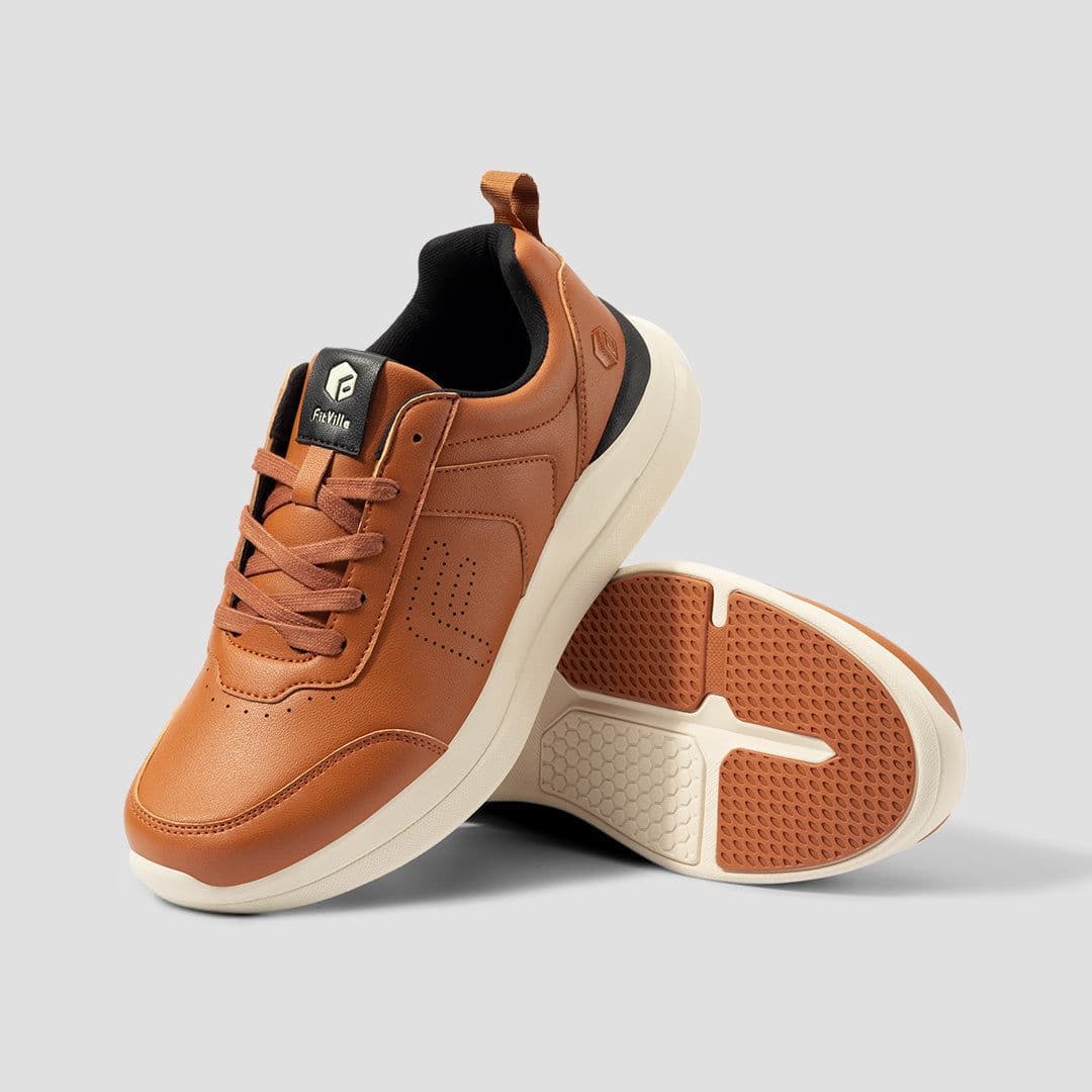 image-FitVille Men's BriskWalk Deluxe Lace-up Business Casual Sneaker V1