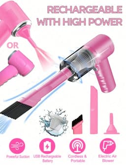 image-3 In 1 Integrated Suction And Blowing Vacuum Combination Vacuum Cleaner USB Charging Small Car Household Vacuum Cleaner