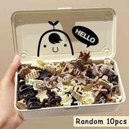 image-5/10/20/30pcs Beige Mixed Pack Small Clips, Cute Girl Accessories - Perfect for Daily Use, Special Occasions, or Travel Gifts