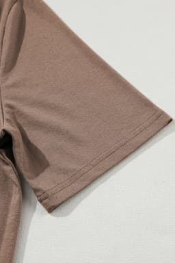 image-Solid Color T-Shirt & Wide Leg Pants Set - 2pcs - Comfortable Fabric