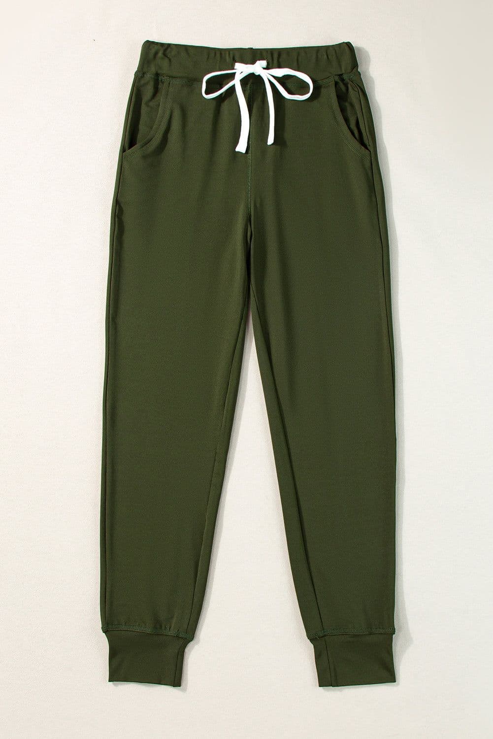 image-Black Drawstring Waist Pocketed Joggers