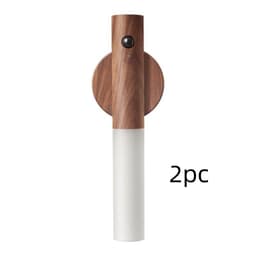 image-Motion Sensor Night Light, Rechargeable Body Sensor Night Light Indoor, Magnetic Wooden LED Wall Sconce For Bedroom Corridor Staircase Cabinet Intelligent Human Body Induction Night Light