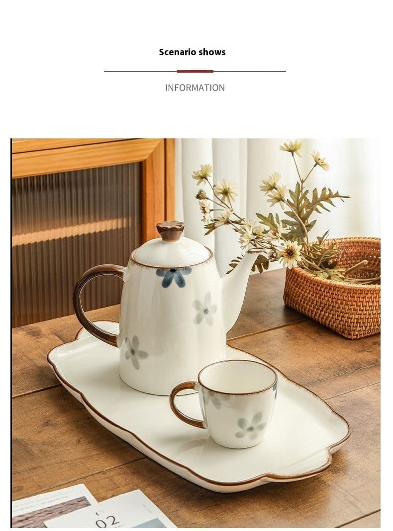 image-Underglaze Cup Suit Household Living Room Water Cup Water Pot Tea Set