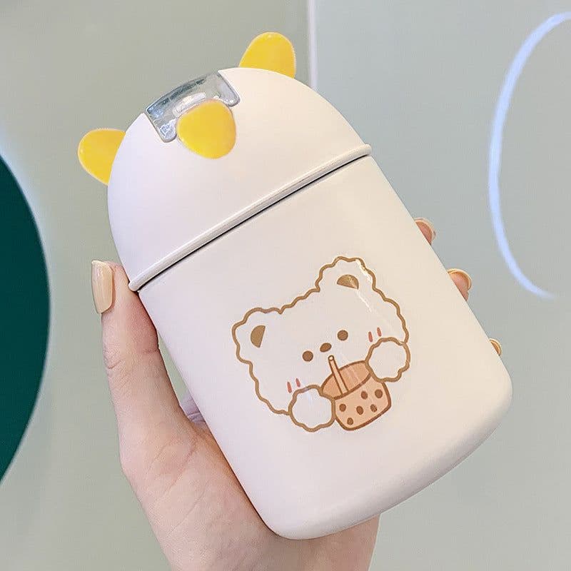 image-Insulation Cup Girls Cute Student With Straw Bag Water Cup