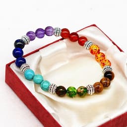 image-Natural Stone Colorful Chakra Energy Yoga Bracelet