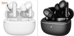 image-Wireless Bluetooth Noise Reduction In-ear Headphones - White/Black ANC