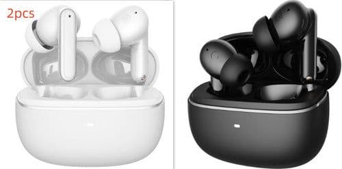 image-Wireless Bluetooth Noise Reduction In-ear Headphones - White/Black ANC