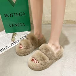 image-Fuzzy Slippers Women House Shoes Fluffy Bedroom Slippers