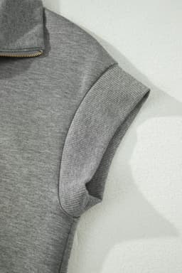 image-Light Grey Half Zip Polo Tee Casual Pant Set