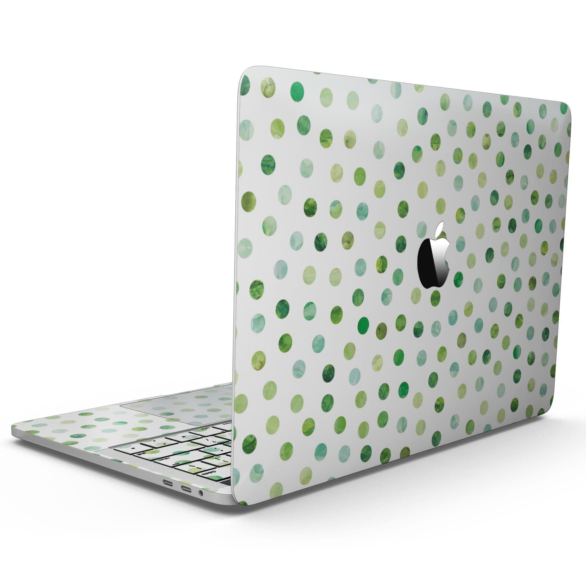 image-Green Watercolor Dots over White - MacBook Pro with Touch Bar Skin Kit