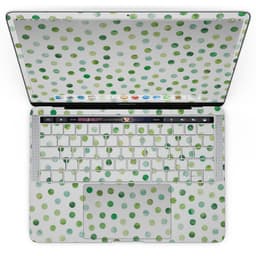 image-Green Watercolor Dots over White - MacBook Pro with Touch Bar Skin Kit
