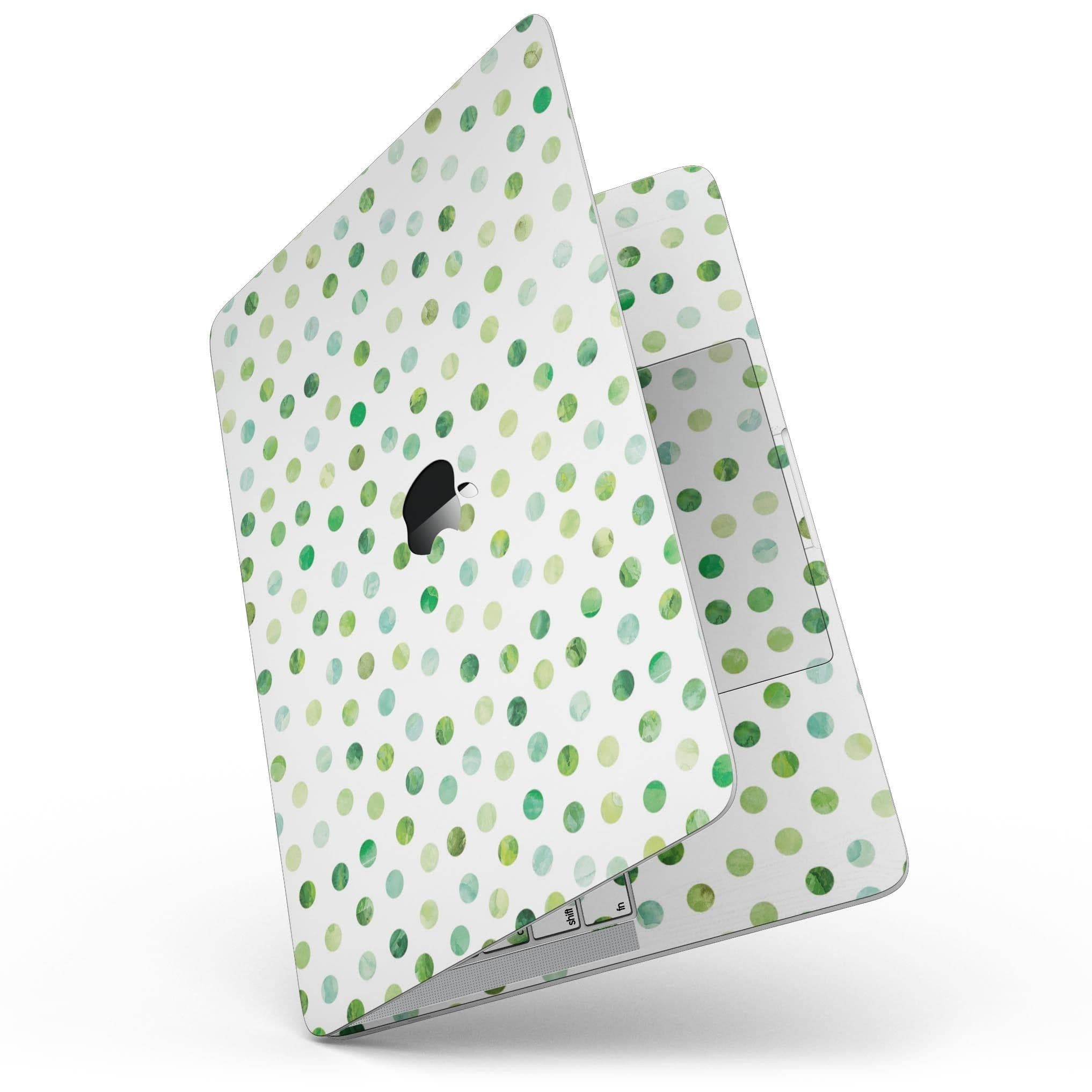 image-Green Watercolor Dots over White - MacBook Pro with Touch Bar Skin Kit