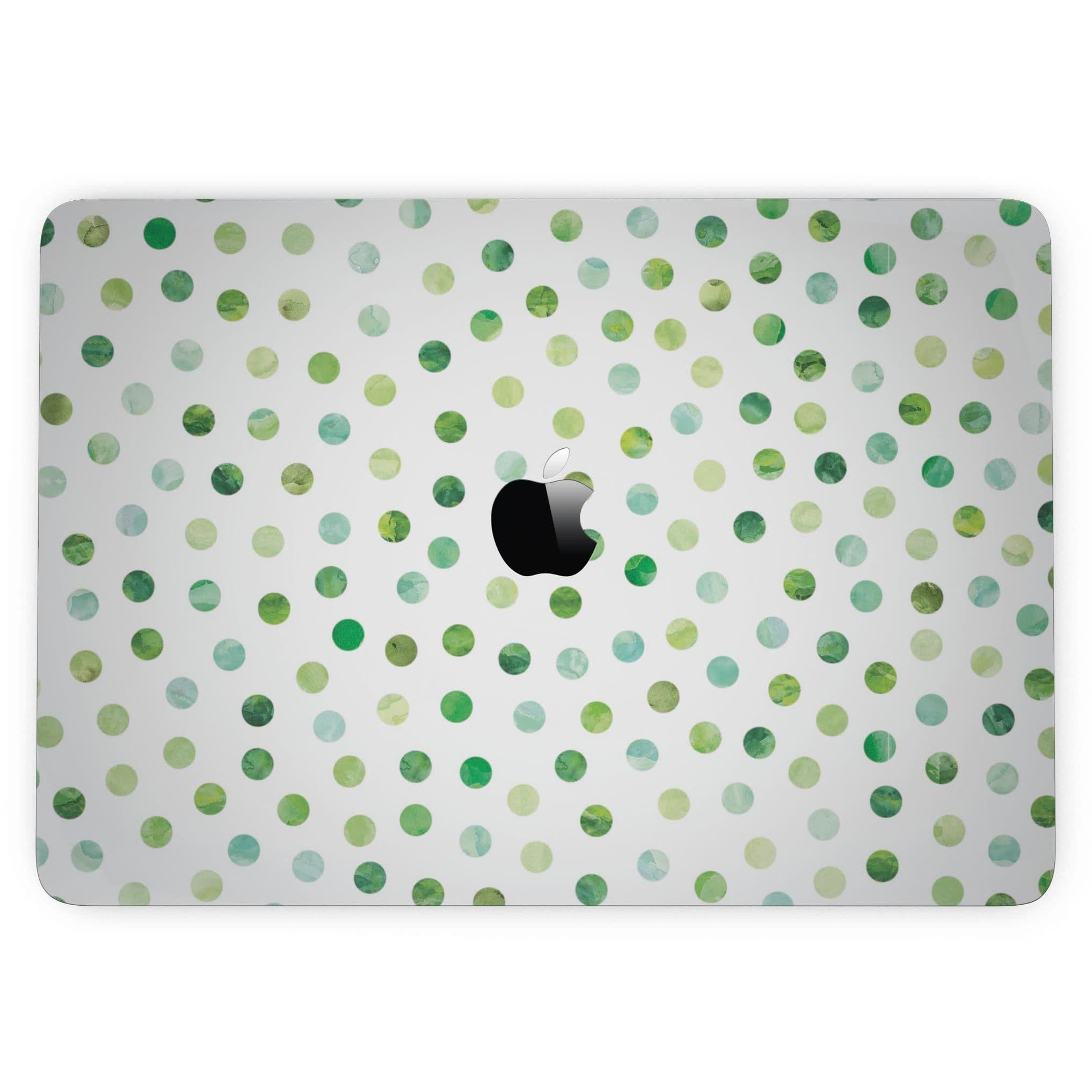 image-Green Watercolor Dots over White - MacBook Pro with Touch Bar Skin Kit