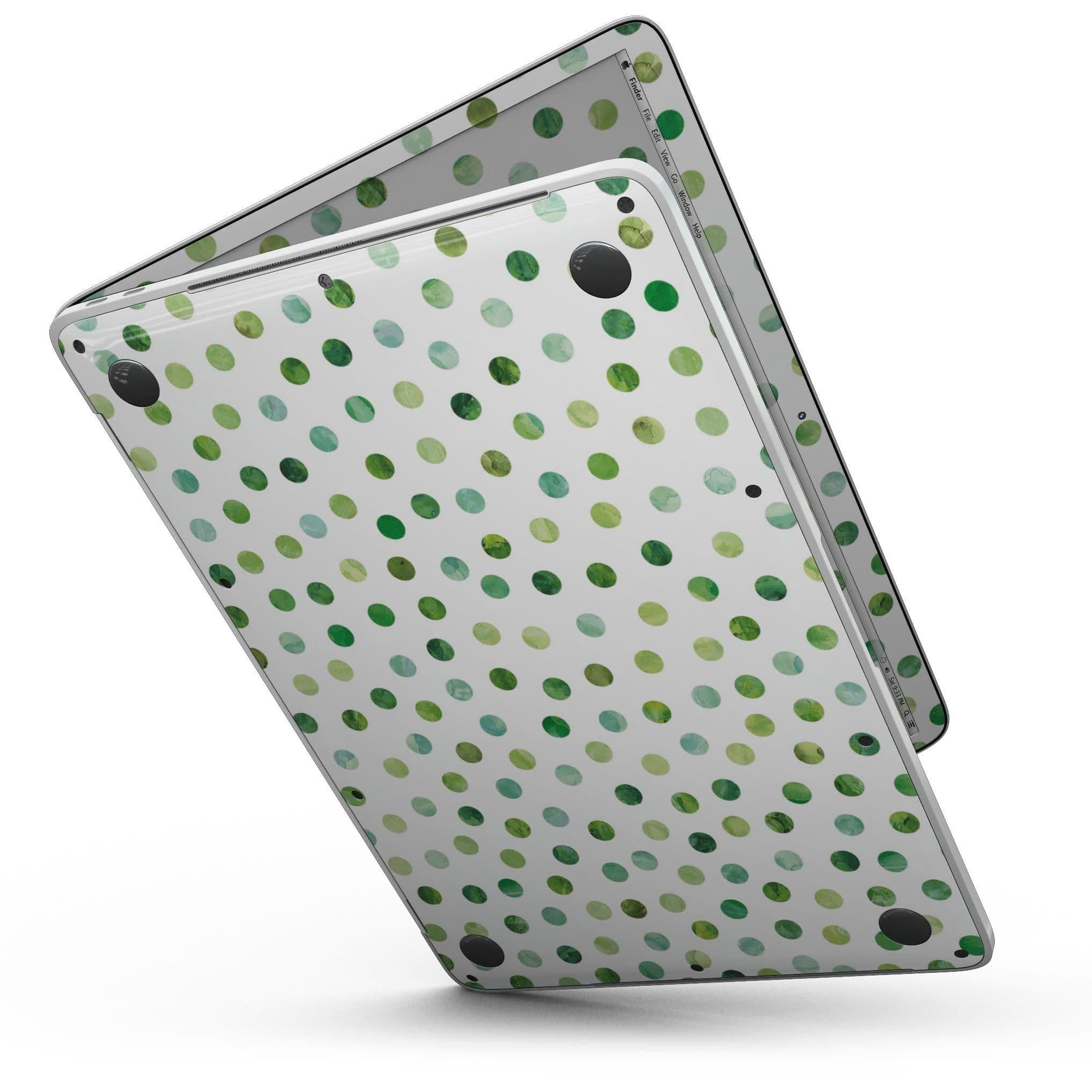 image-Green Watercolor Dots over White - MacBook Pro with Touch Bar Skin Kit