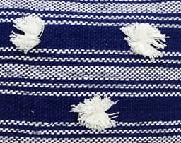 image-Blue 20" X 20" Decorative Throw Pillow with Pom Pom