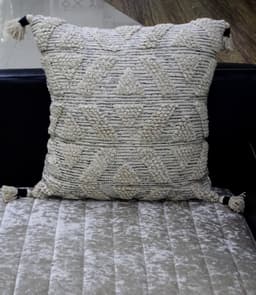 image-Large 22"x 22" Beige Throw Pillow for couch