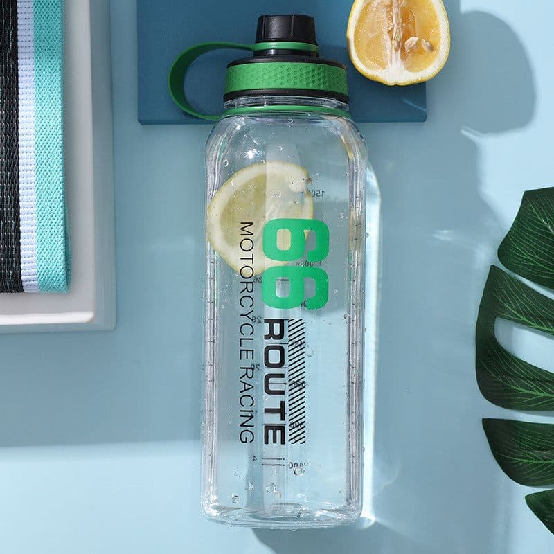 image-Large Capacity Travel Water Bottle Transparent Plastic Water Cup