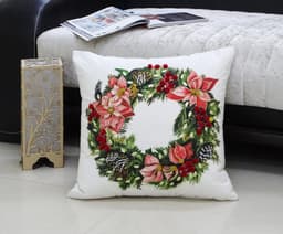 image-Christmas Wreath Decorative Throw Pillow 20" x 20"