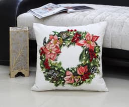 image-Christmas Wreath Decorative Throw Pillow 20" x 20"