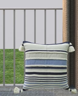 image-Pillow Handwoven braided Textured Stripe Decor