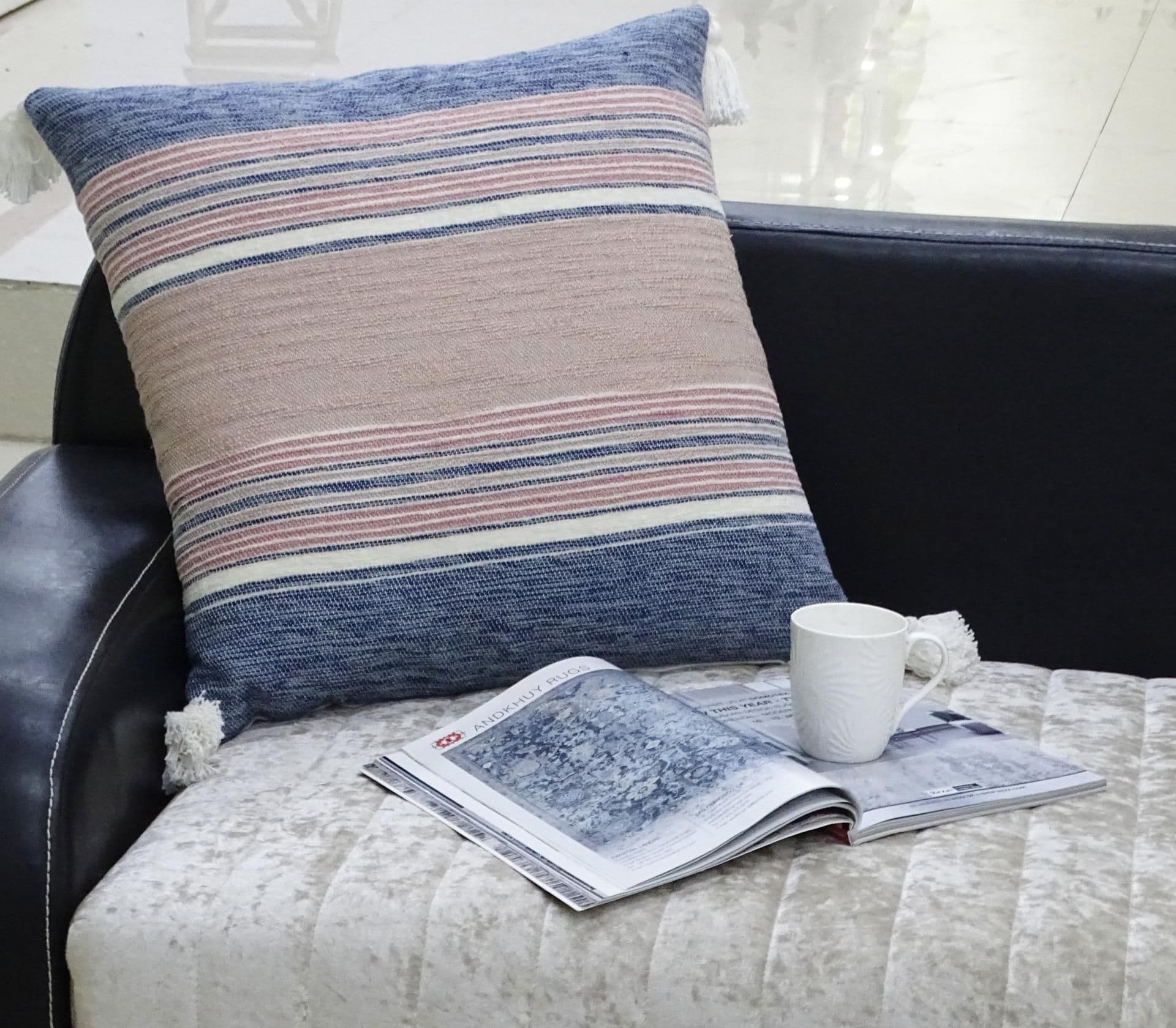 image-22" X 22" Throw Pillow for couch with Tassels