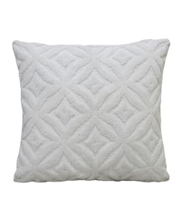 image-18"x18" White Indoor Outdoor Ogee Decorative Pillow