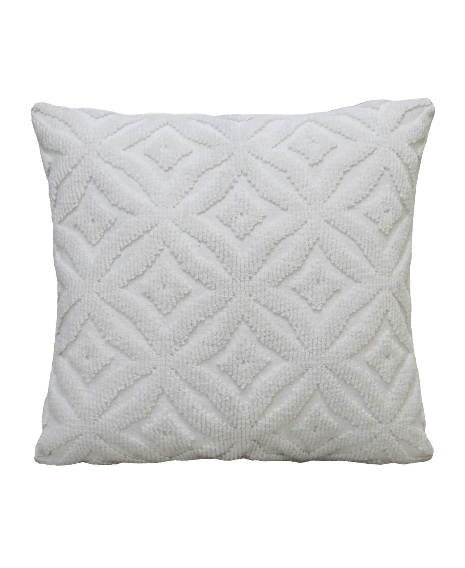 image-18"x18" White Indoor Outdoor Ogee Decorative Pillow