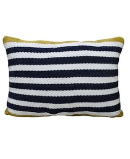 image-Striped Blue Decorative Outdoor Pillow 14"x20"