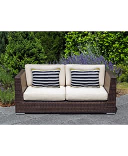 image-Striped Blue Decorative Outdoor Pillow 14"x20"