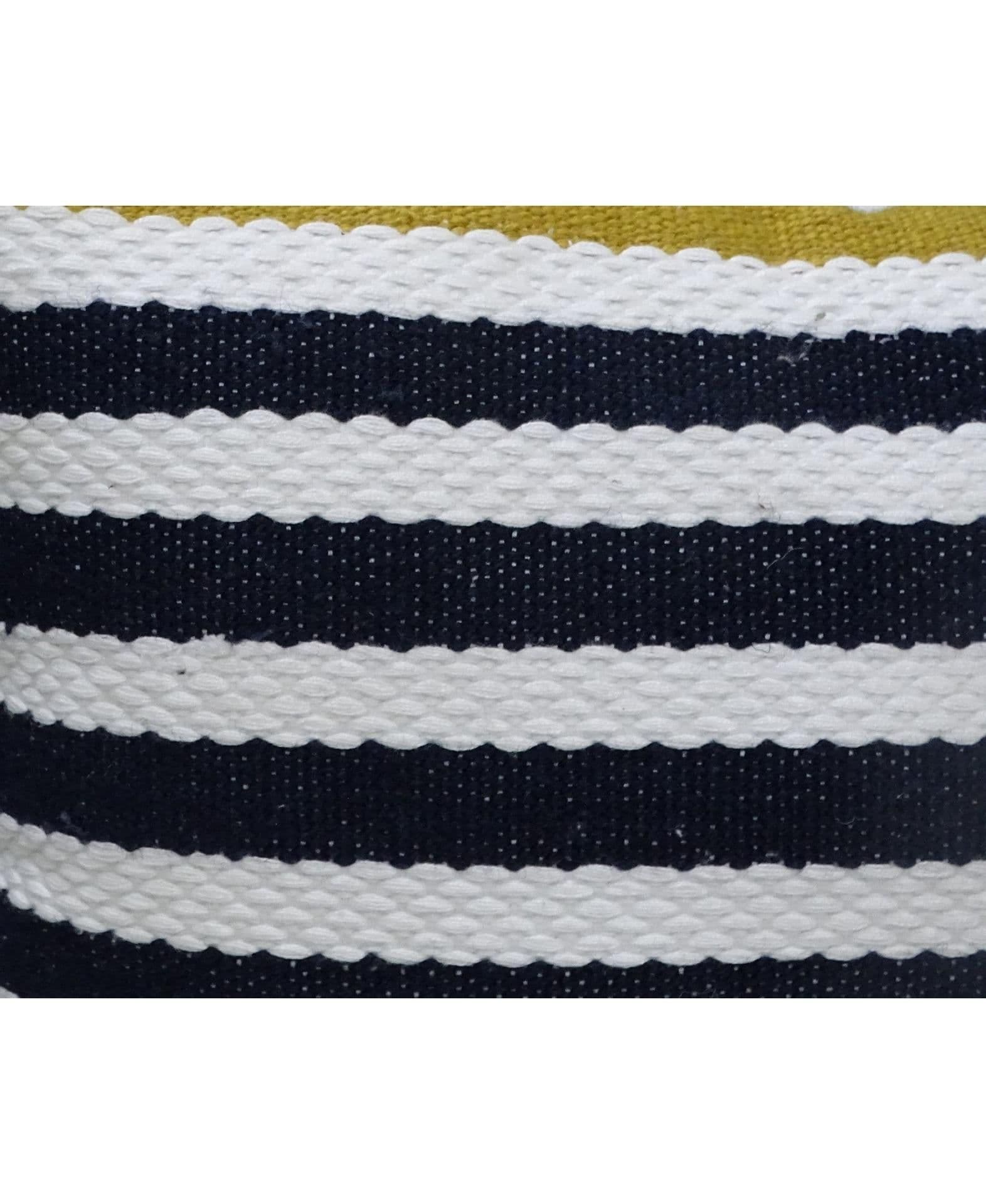 image-Striped Blue Decorative Outdoor Pillow 14"x20"