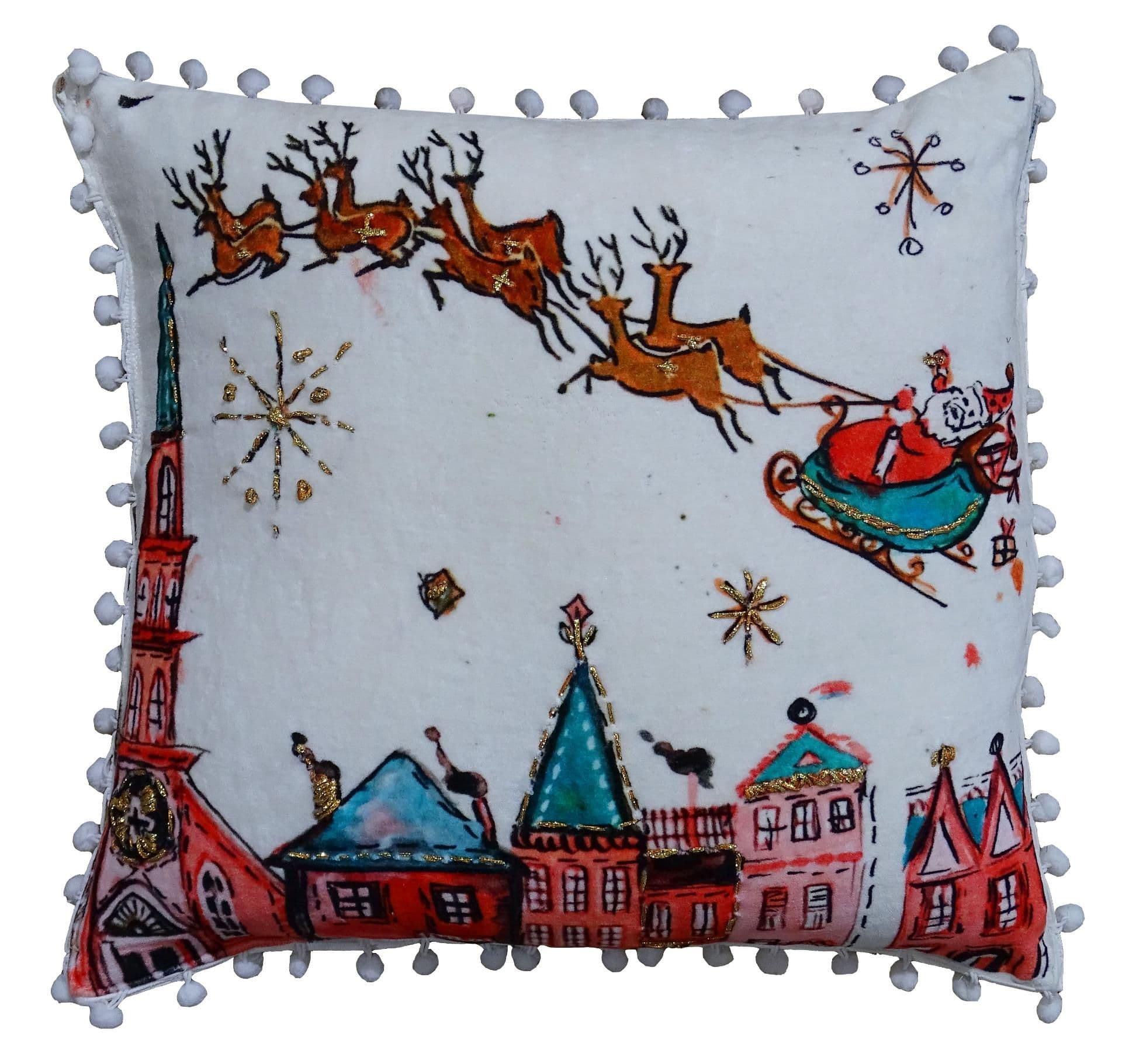 image-Santa Decorative Holiday Pillow (18"X18")