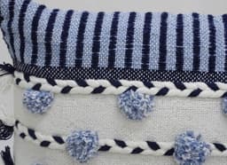image-Striped Throw Pillow with Braid and Tassels 14"x20"