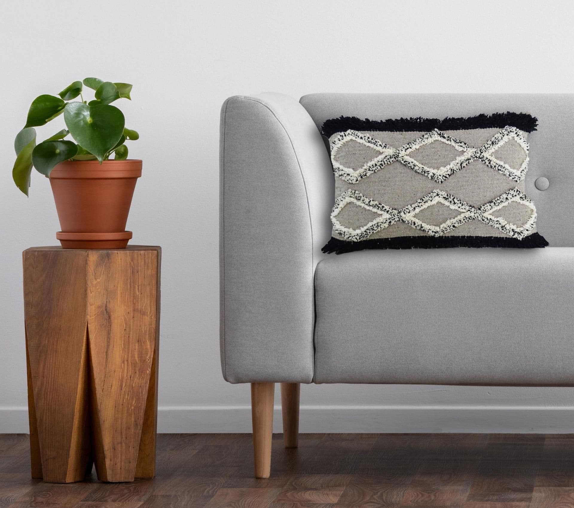 image-Tufted Decorative Pillow for Living Room 16"x 22"