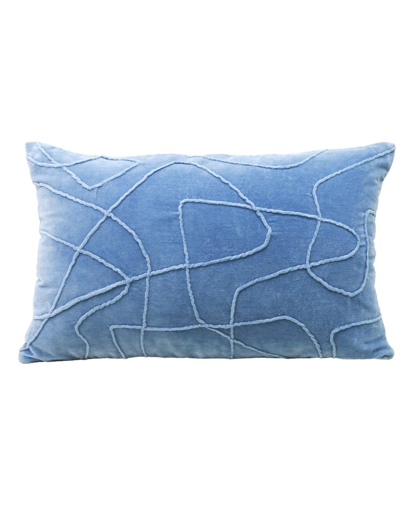 image-Linden Solid Velvet Embroidered Decorative Pillow 14"x24"