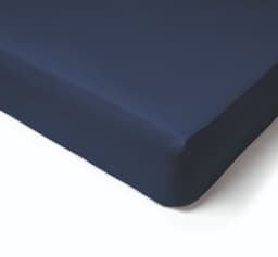 image-Fitted sheet Percale cap 30cm 90x200 marine