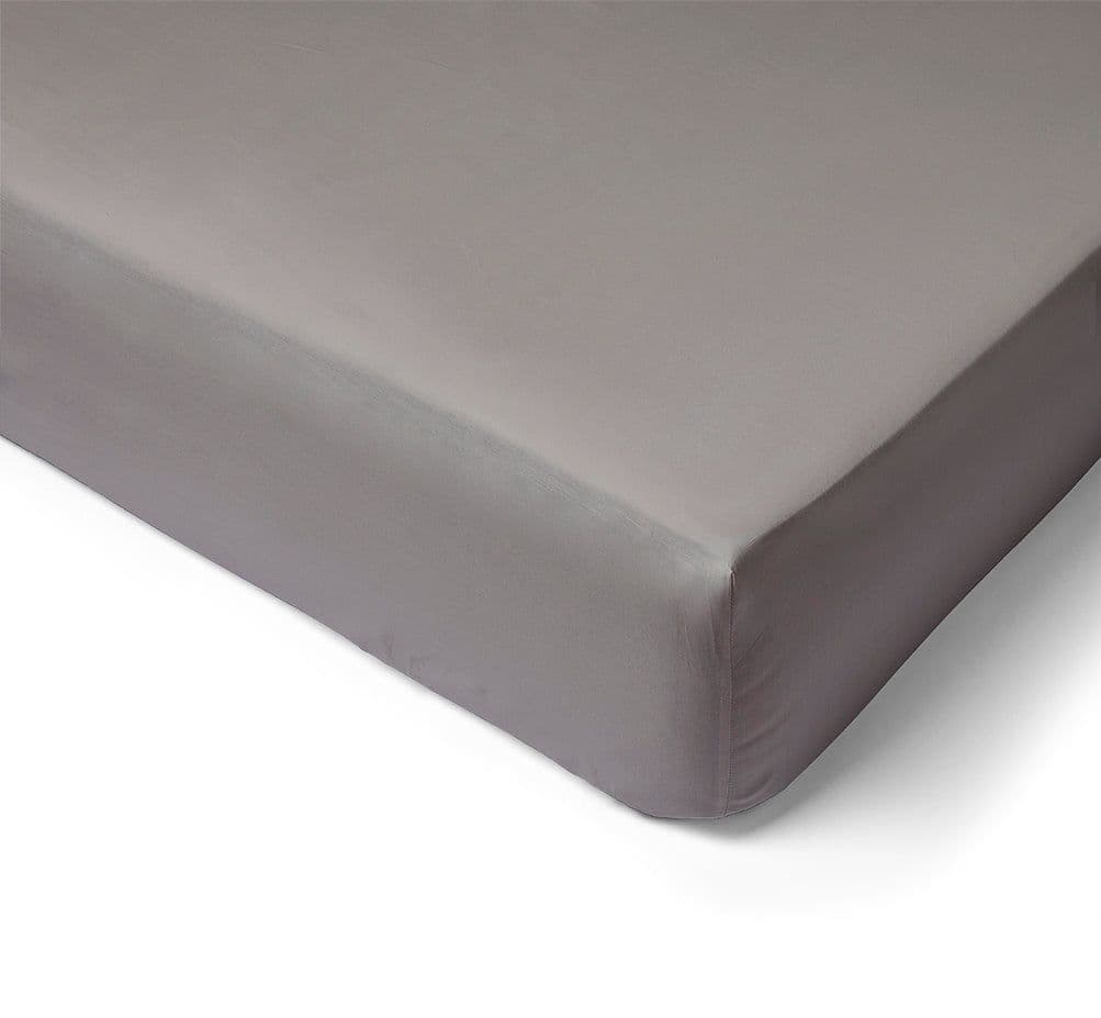 image-Fitted sheet Percale cap 30cm 90x200 pearl grey