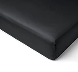 image-Fitted sheet Percale cap 30cm 80x200 black
