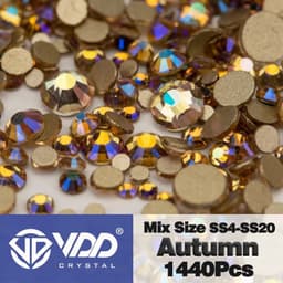 image-VDD SS4-SS20 Mix Size Clear Crystal Non-Hotfix Gold FlatBack Rhinestones Decorations DIY Glitter Stones 3D Nail Art Accessories