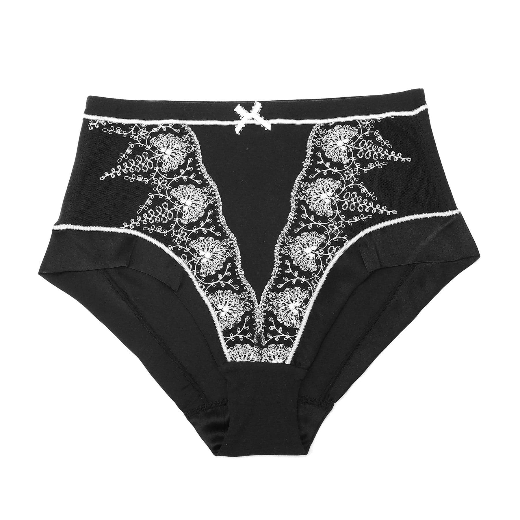 image-Snowdrop - Silk & Organic Cotton Full Brief in Black